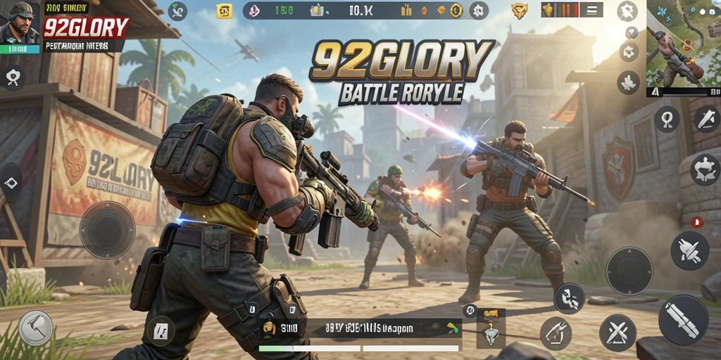 Gameplay menegangkan dalam 92GLORY dengan aksi Battle Royale.