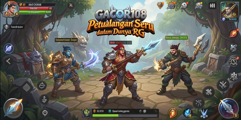 Tampilan gameplay GACOR108 dengan karakter dan pertarungan seru.