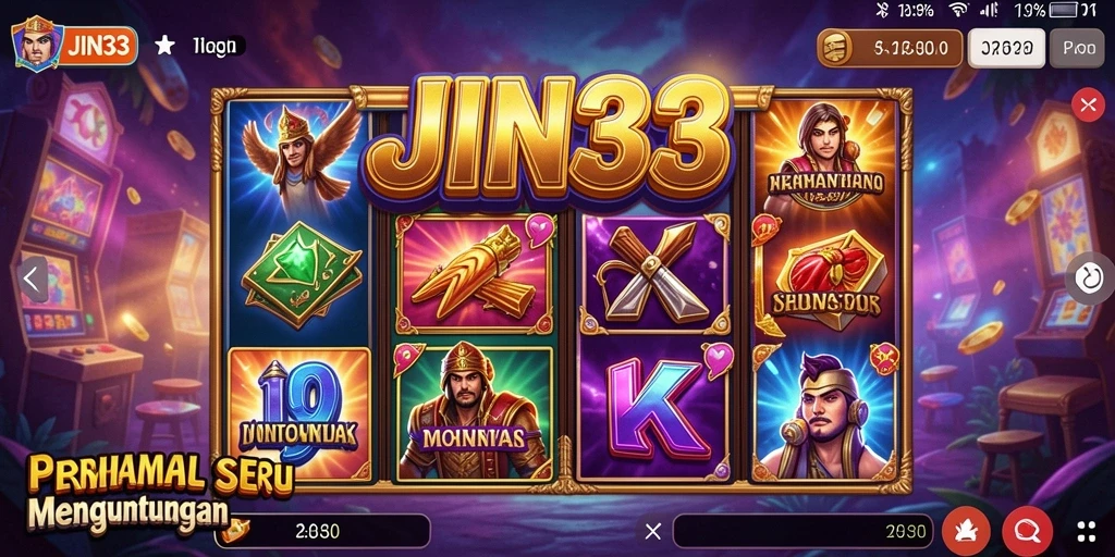 Tampilan gameplay seru dari JIN33 dengan berbagai tema slot.