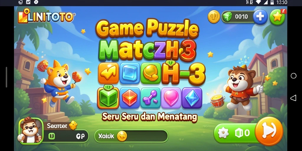 Tampilan gameplay <strong>LINITOTO</strong> yang seru dan menantang dalam kategori Match-3.