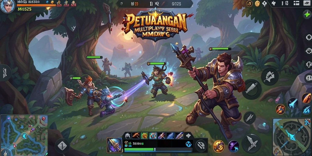 Menampilkan aksi seru dalam pertarungan MMORPG MG525.