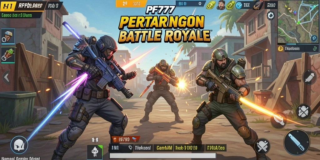 Gameplay mendebarkan dalam pertarungan Battle Royale.
