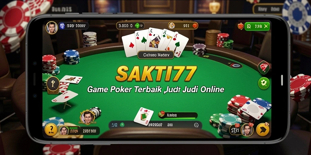 Screenshot gameplay SAKTI77 menampilkan aksi poker seru.