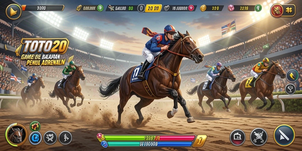 Menampilkan balapan mendebarkan di dalam game TOTO20.